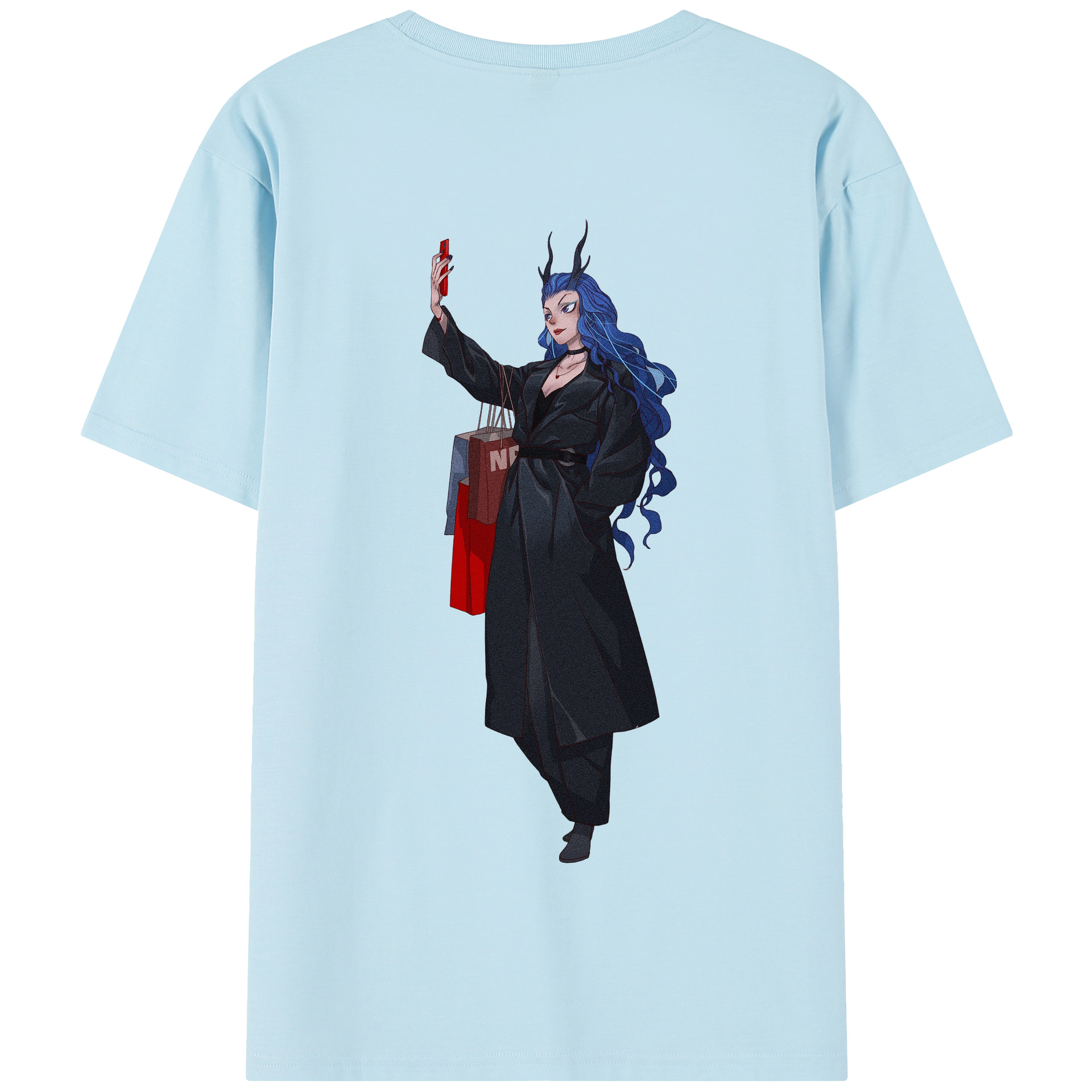 （画像用） Ne Zha 2 ナタ 魔童の大暴れ 綿100％半袖Tシャツ（背面プリント）